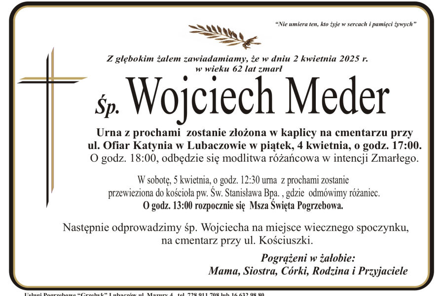 Zmarł Wojciech Meder [62 lata]